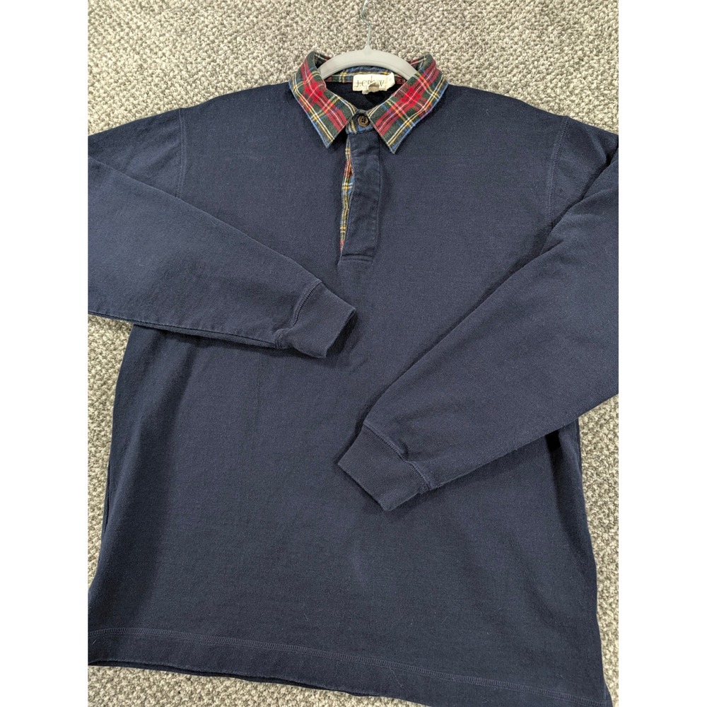 J.Crew Vintage 90's Oarsman Mens Navy Blue Rugby Shirt LS Cotton Small